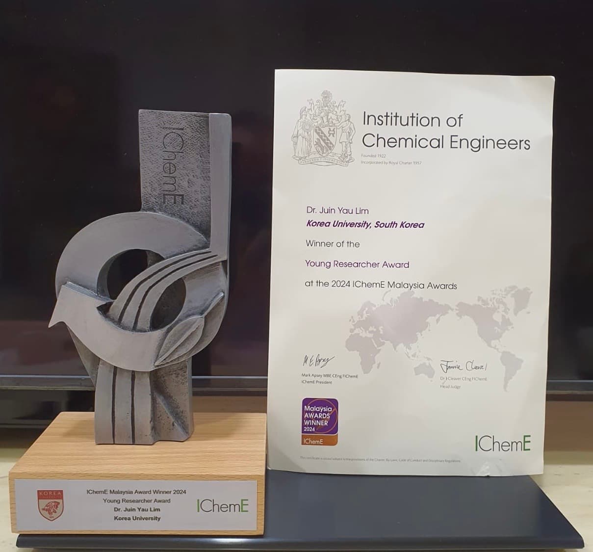 Winner — IChemE Malaysia Young Researcher Award 2024